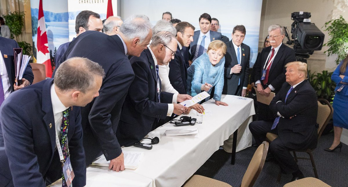 Donald Trump asegura que tiene una buena relación con Merkel - negociacion-acuerdo-g7-donald-trump-3