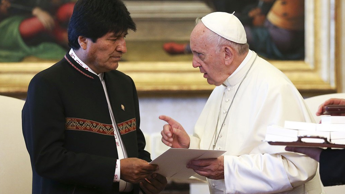 Evo Morales y el papa Francisco conversan sobre el Mundial - papa-francisco-evo-morales-mundial