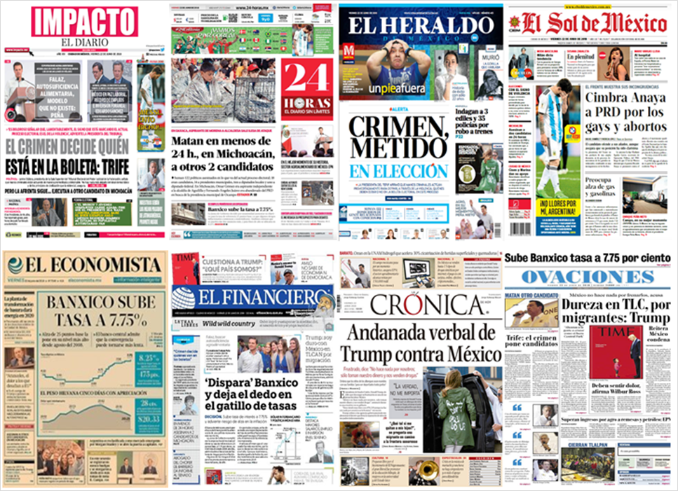 TEPJF, elecciones y Trump en primeras planas - portada-22-jun2