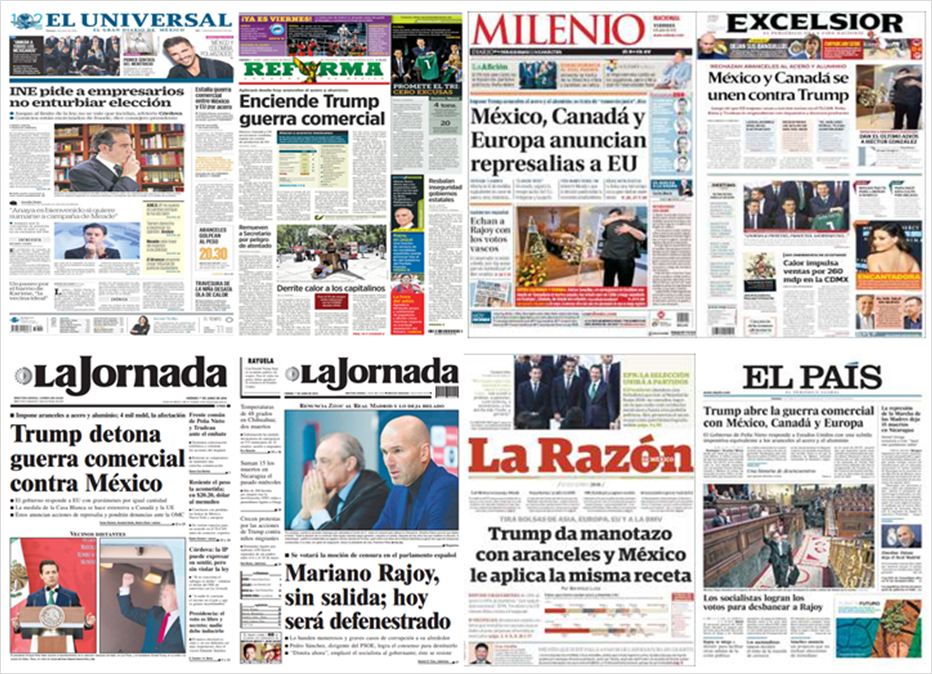 Trump, aranceles y Rajoy en primeras planas - portadas-1-jun1