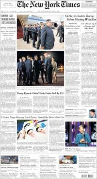 Meade, Anaya, Trump y Kim Jong-un en primeras planas - portadas-11-jun-nyt