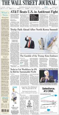 Todo lo que publicaron los periódicos del Tercer Debate Presidencial - portadas-13-jun-wsj