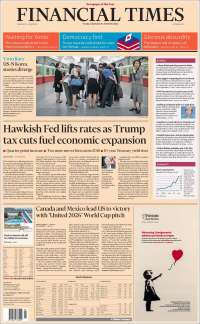 Mundial 2026 y tasas de interés en primeras planas - portadas-14-jun-financial