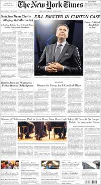 EPN, elecciones y James Comey en primeras planas - portadas-15-jun-nyt