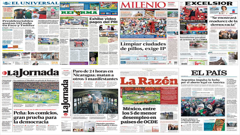 EPN, elecciones y James Comey en primeras planas