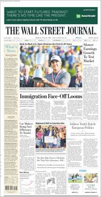 Selección mexicana y migrantes en primeras planas - portadas-18-jun-wsj