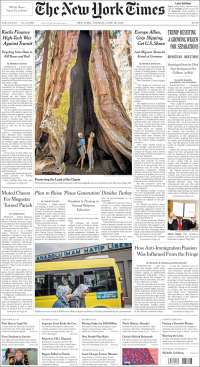 Migrantes, China y EE.UU. en primeras planas - portadas-19-jun-nyt