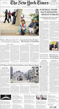 Trump y menores migrantes en primeras planas - portadas-21-jun-nyt
