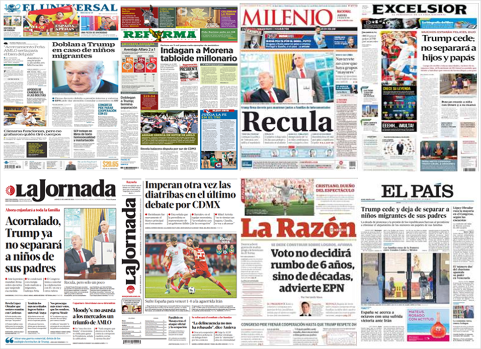 Trump y menores migrantes en primeras planas - portadas-21-jun1