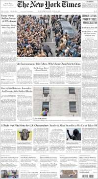 INE, PREP y Trump en primeras planas - portadas-25-jun-nyt