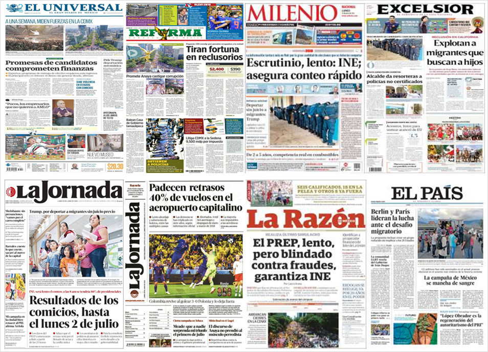 INE, PREP y Trump en primeras planas - portadas-25-jun1