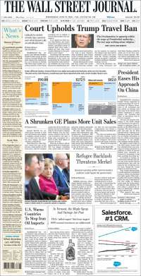 Violencia política en México y Trump en primeras planas - portadas-27-jun-wsj