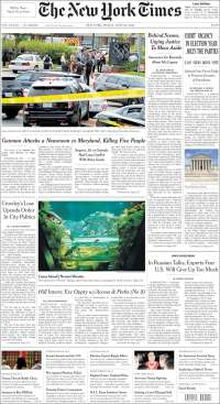 Elecciones, INE y tiroteo en Maryland en primeras planas - portadas-29-jun-nyt