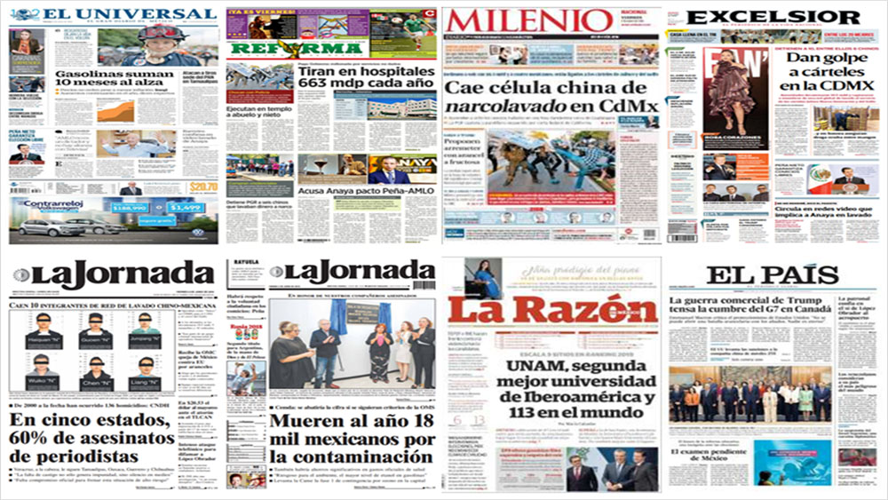 EPN, AMLO, Trump y China en primeras planas