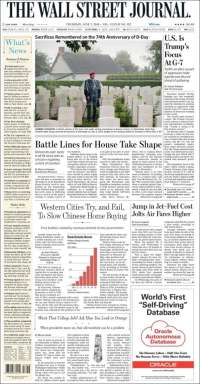 AMLO, NAIM y Trump en primeras planas - portadas-7-jun-wsj