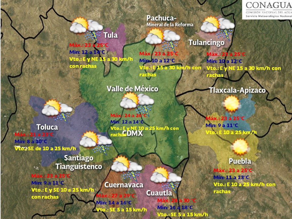 Lluvias y chubascos por la noche en el Valle de México - pronostico-30-de-junio-valle-de-mexico