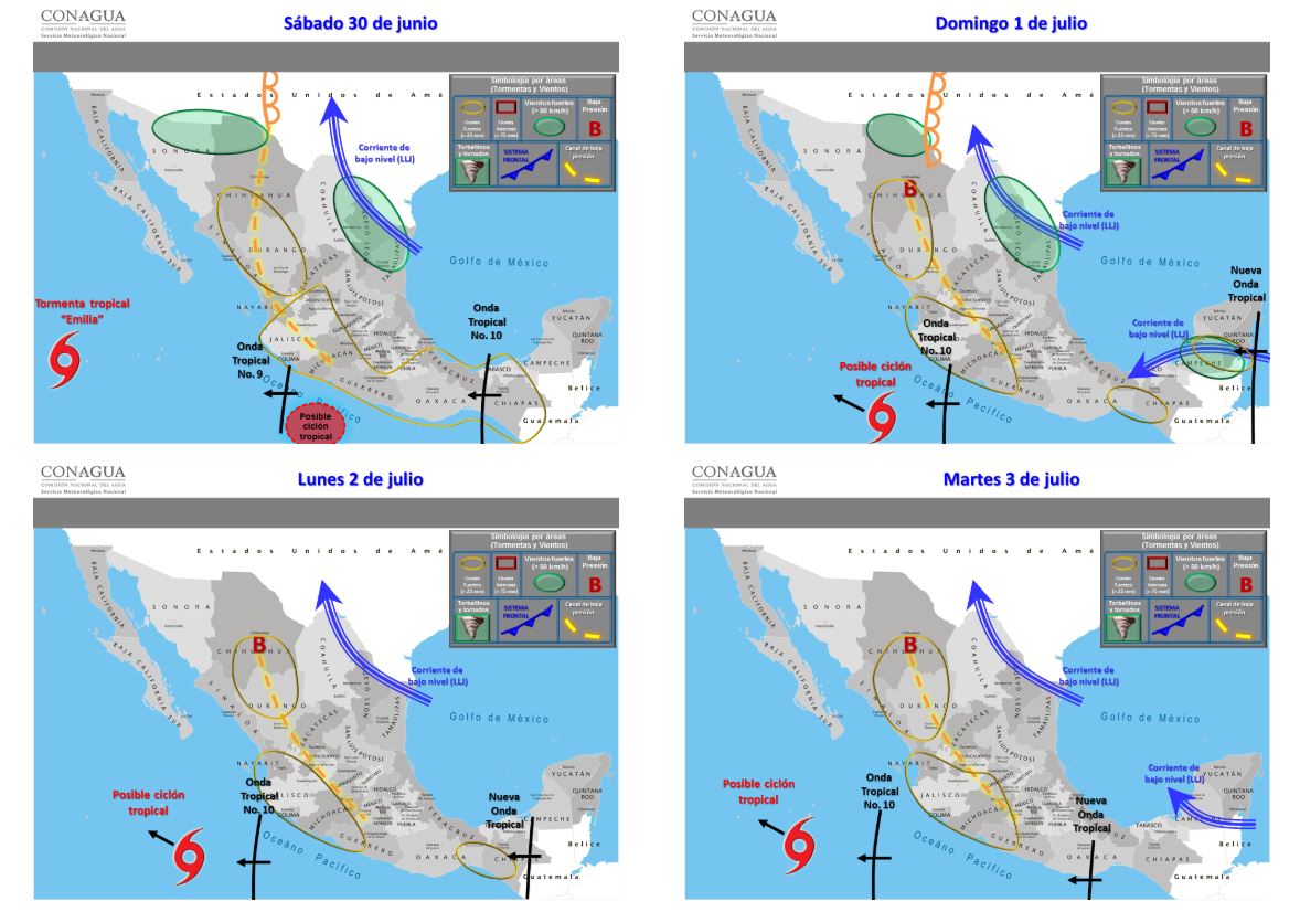 Continuarán las tormentas en el centro, sur y occidente del país - pronostico-del-tiempo-sabado30