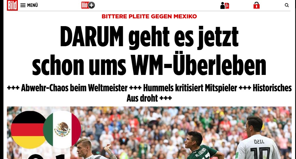 Así reaccionaron los medios internacionales con la victoria de México - reacciones-medios-mexico-alemania-bild