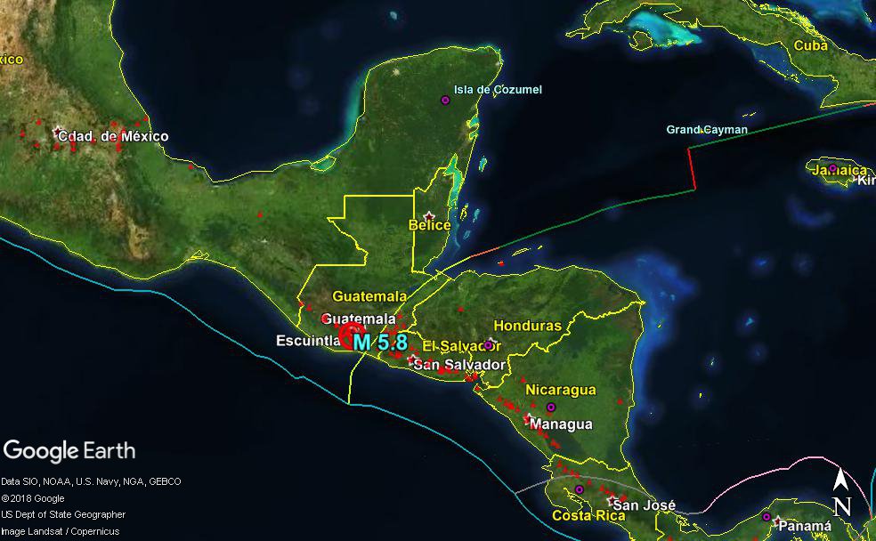 Sismo 5.8 sacude Guatemala