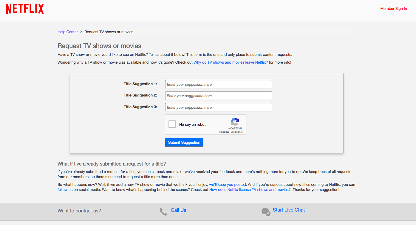 Netflix acepta sugerencias de programas - solicitud-netflix