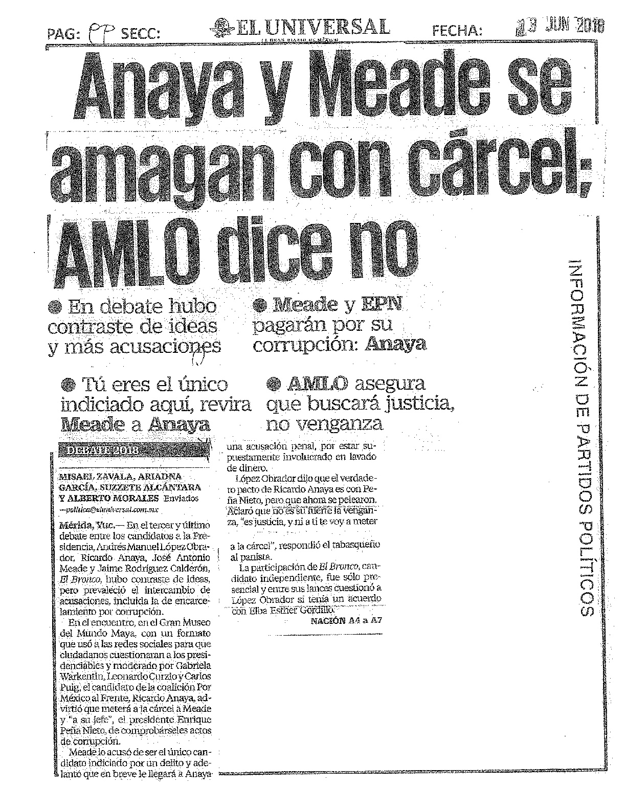 Todo lo que publicaron los periódicos del Tercer Debate Presidencial - tercer-debate-presidencial-mie-13-jun-2018-016