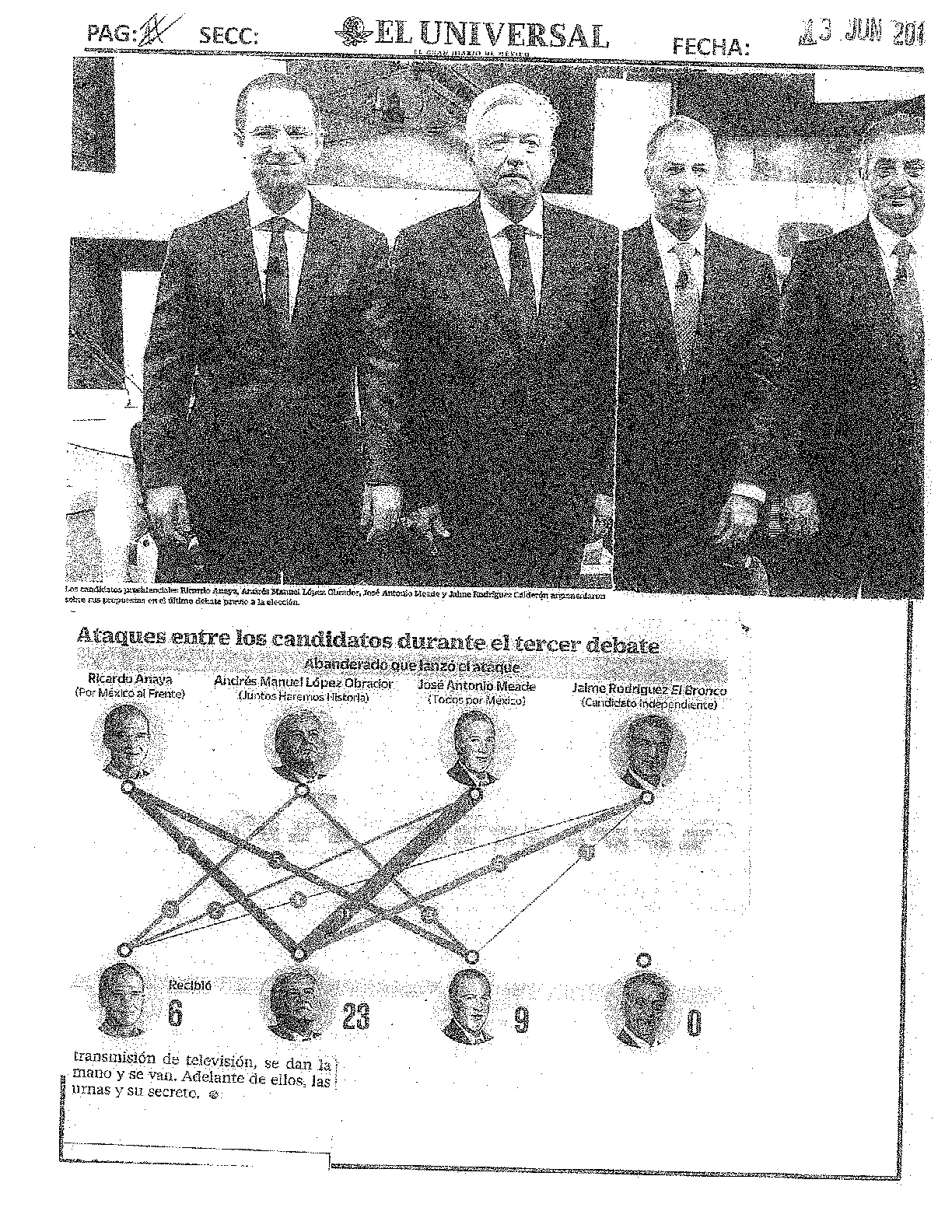 Todo lo que publicaron los periódicos del Tercer Debate Presidencial - tercer-debate-presidencial-mie-13-jun-2018-021