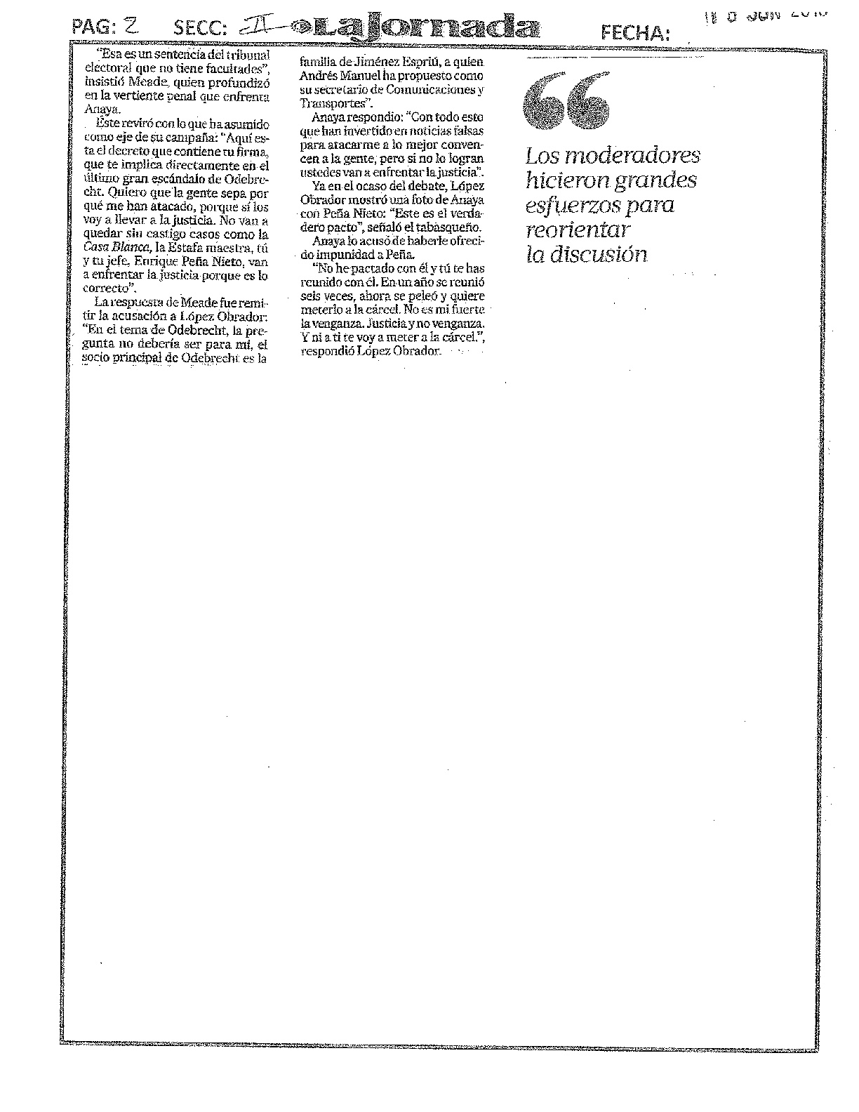 Todo lo que publicaron los periódicos del Tercer Debate Presidencial - tercer-debate-presidencial-mie-13-jun-2018-027