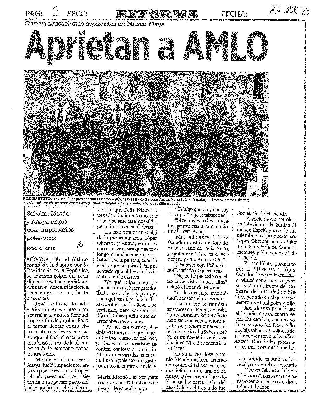 Todo lo que publicaron los periódicos del Tercer Debate Presidencial - tercer-debate-presidencial-mie-13-jun-2018-036