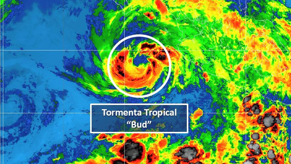 Bud se degrada a tormenta tropical frente a costas de Jalisco
