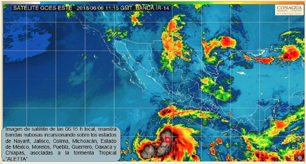 Tormenta tropical Aletta propiciará lluvias intensas en México