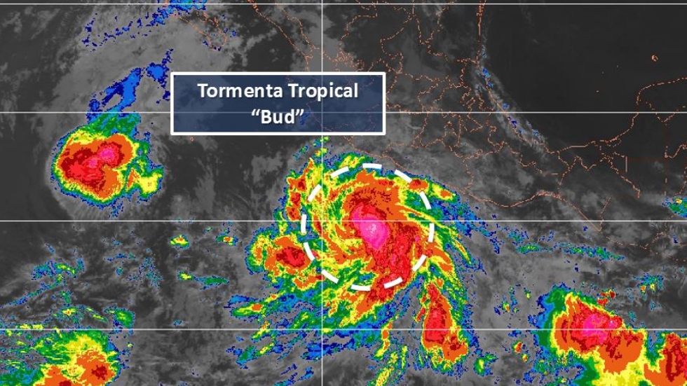 Tormenta tropical ‘Bud’ mantiene dirección hacia el noreste