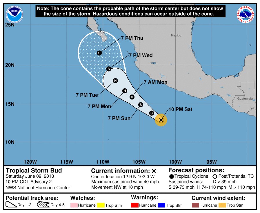 Se forma la tormenta tropical Bud frente a costas de Guerrero - tormenta-tropical-bud