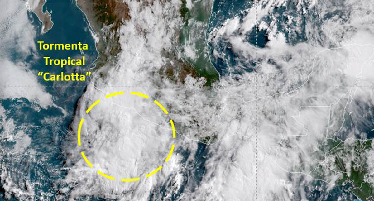 Tormenta tropical Carlotta afectará con lluvias intensas a México