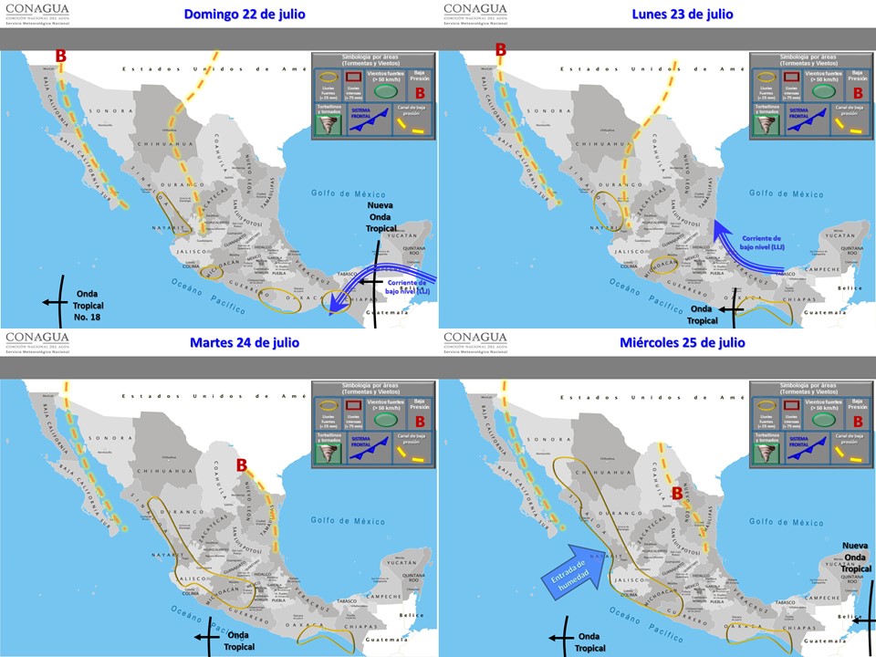 Lluvias afectarán la mayor parte del país - 2207-2