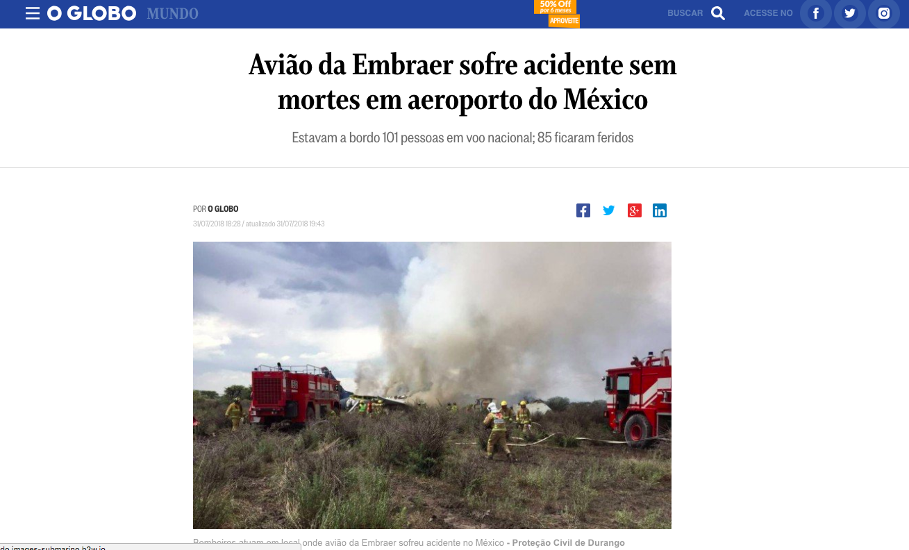 La reacción de los medios internacionales tras accidente aéreo en Durango - accidente-aereo-durango-o-globo