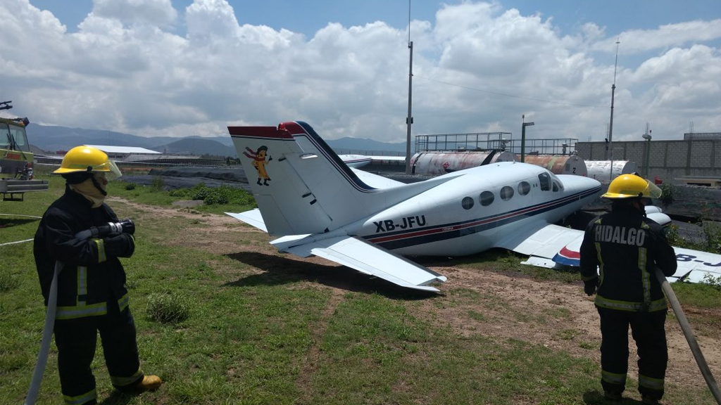 Avioneta se despista en aeródromo de Pachuca