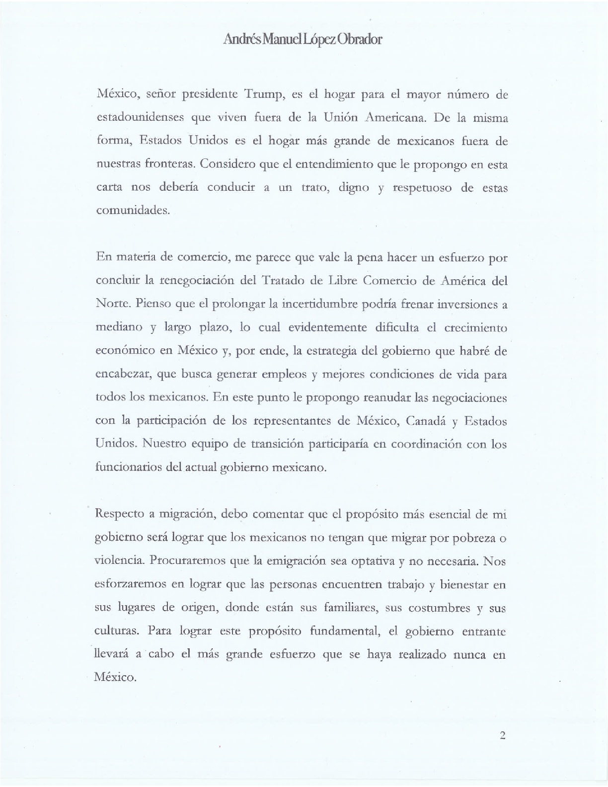 AMLO propone a Trump "iniciar una nueva etapa" en las relaciones bilaterales - carta-firmada-002