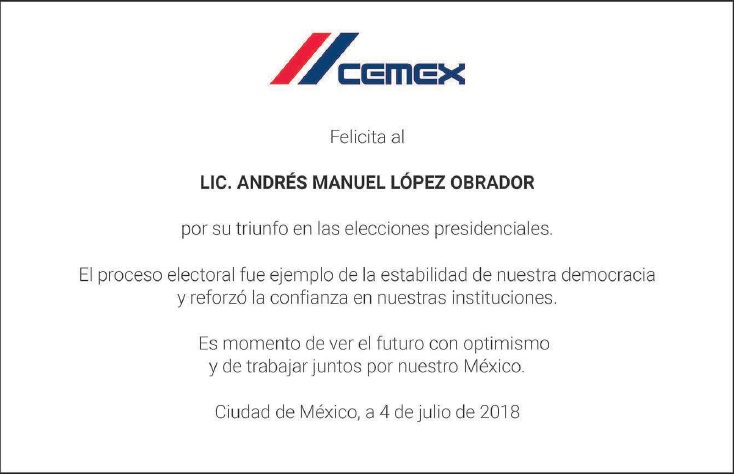 Es momento de trabajar juntos por México: CEMEX a AMLO - cemex-interior
