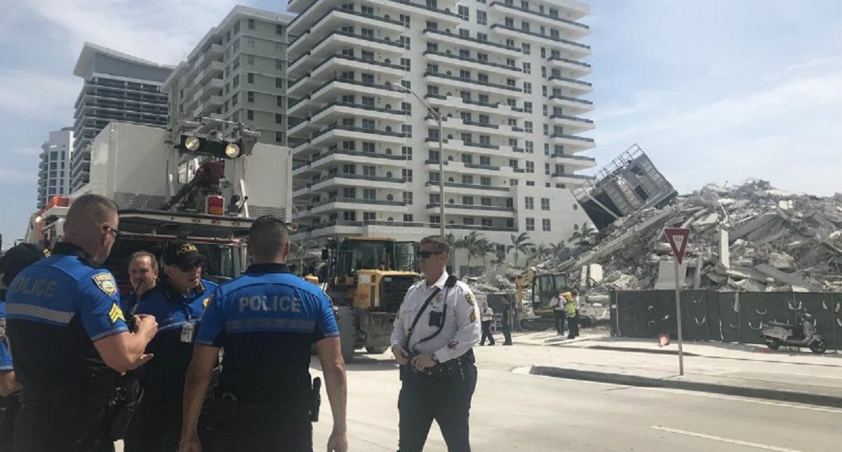 #Video Colapsa edificio en Miami Beach hiriendo de gravedad a empleado