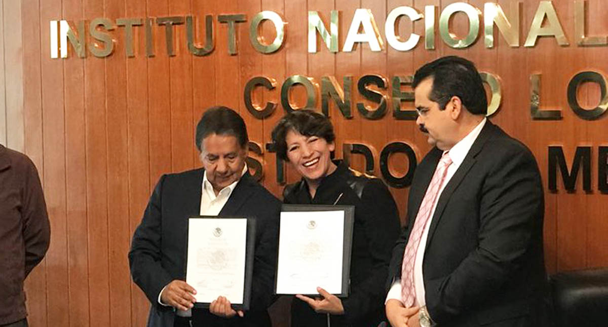 Dan a Delfina Gómez constancia de mayoría como senadora