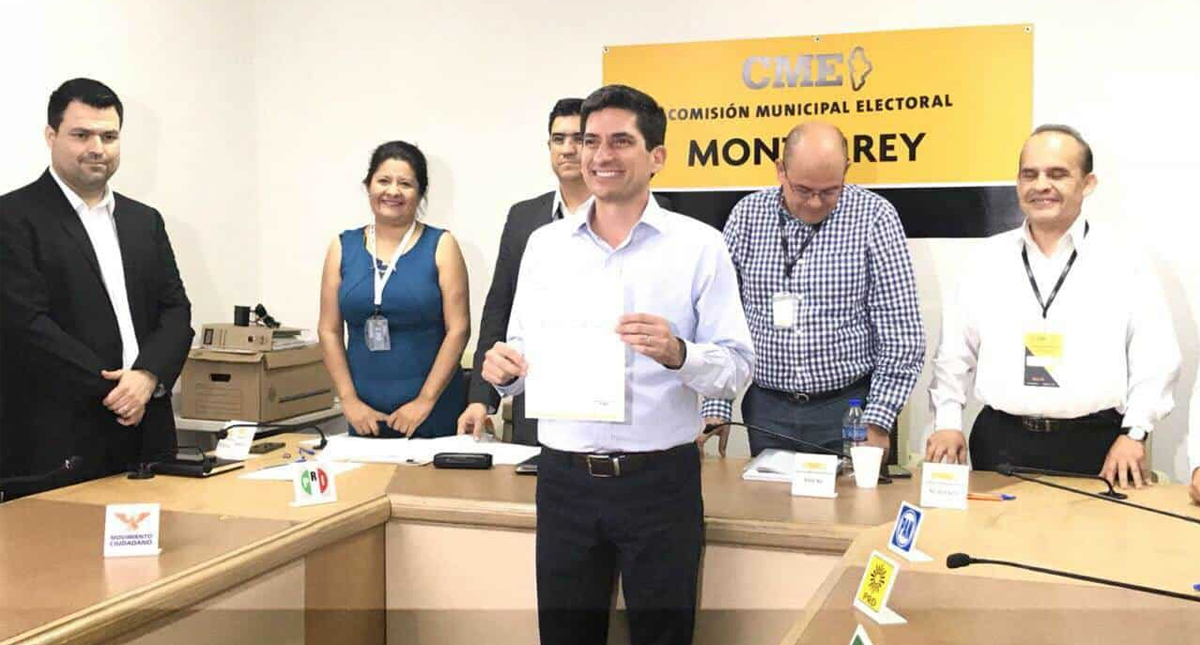 Dan constancia de mayoría a Felipe Cantú para alcaldía de Monterrey