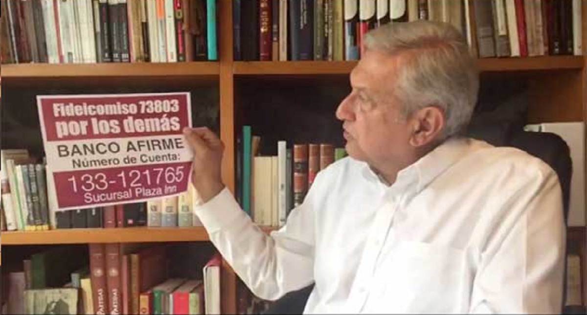 Doné 500 mil pesos a fideicomiso para damnificados: AMLO - fideicomiso-por-los-demas-morena