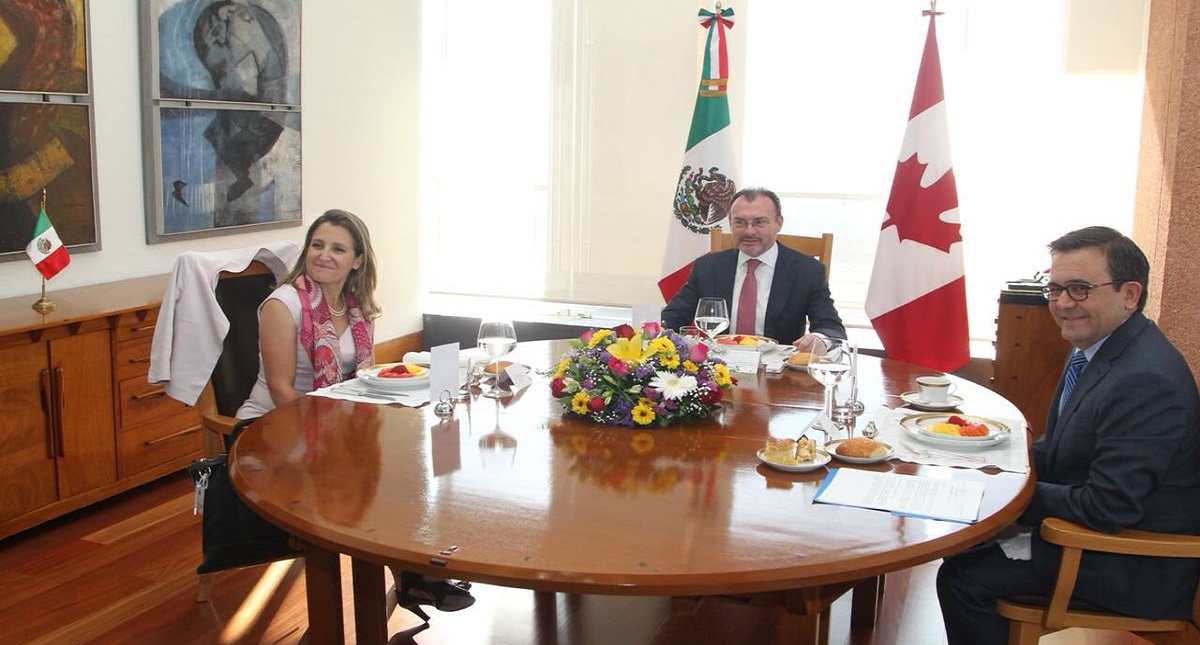 Peña Nieto y Freeland abordaron TLCAN en diálogo privado - freeland-videgaray-guajardo