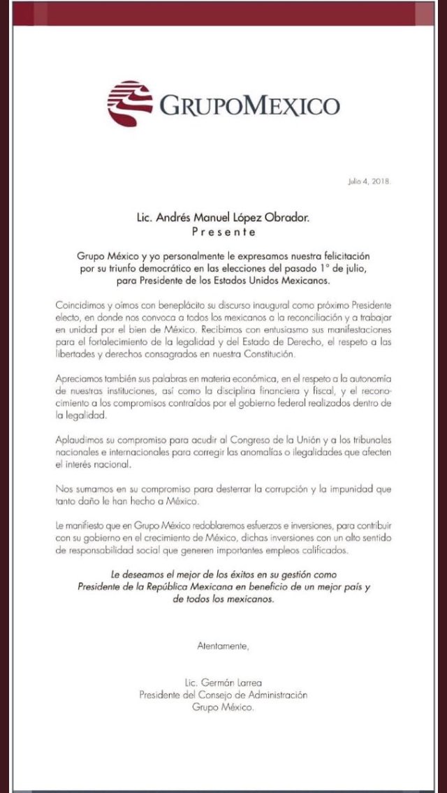 Grupo México promete contribuir con López Obrador - grupo-mexico-amlo