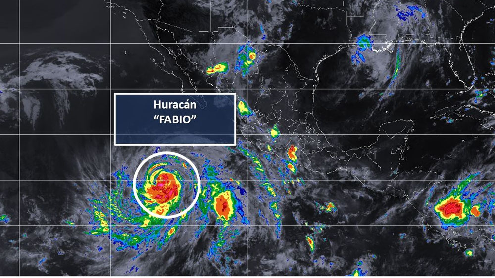Huracán Fabio es categoría 1 y se ubica en la Península de BC