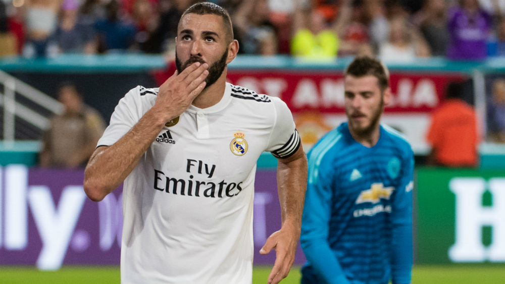 Manchester United venció 2-1 al Real Madrid en Miami - karim-benzema-miami
