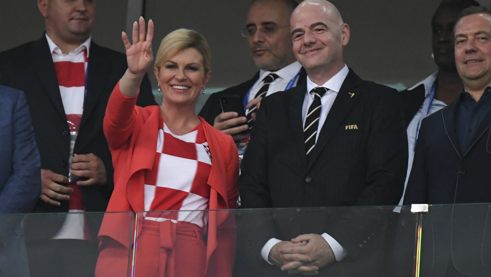 Presidenta de Croacia se descuenta sueldo por asistir al Mundial