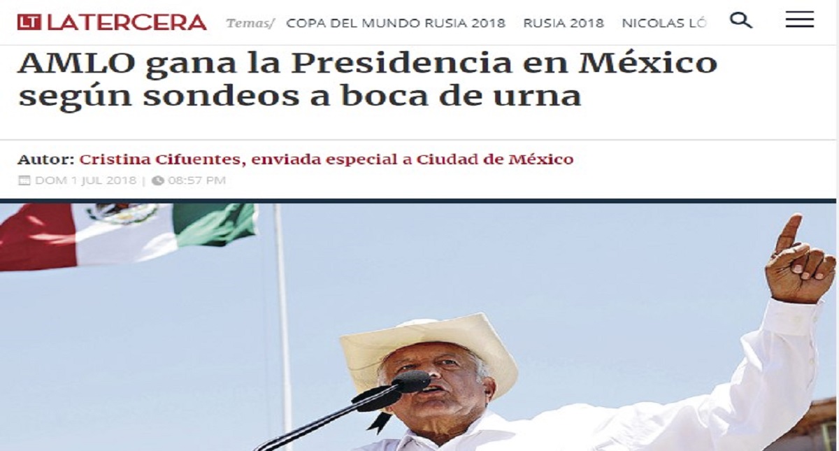 Medios internacionales se pronuncian sobre cantada victoria de AMLO - la-tercera-1