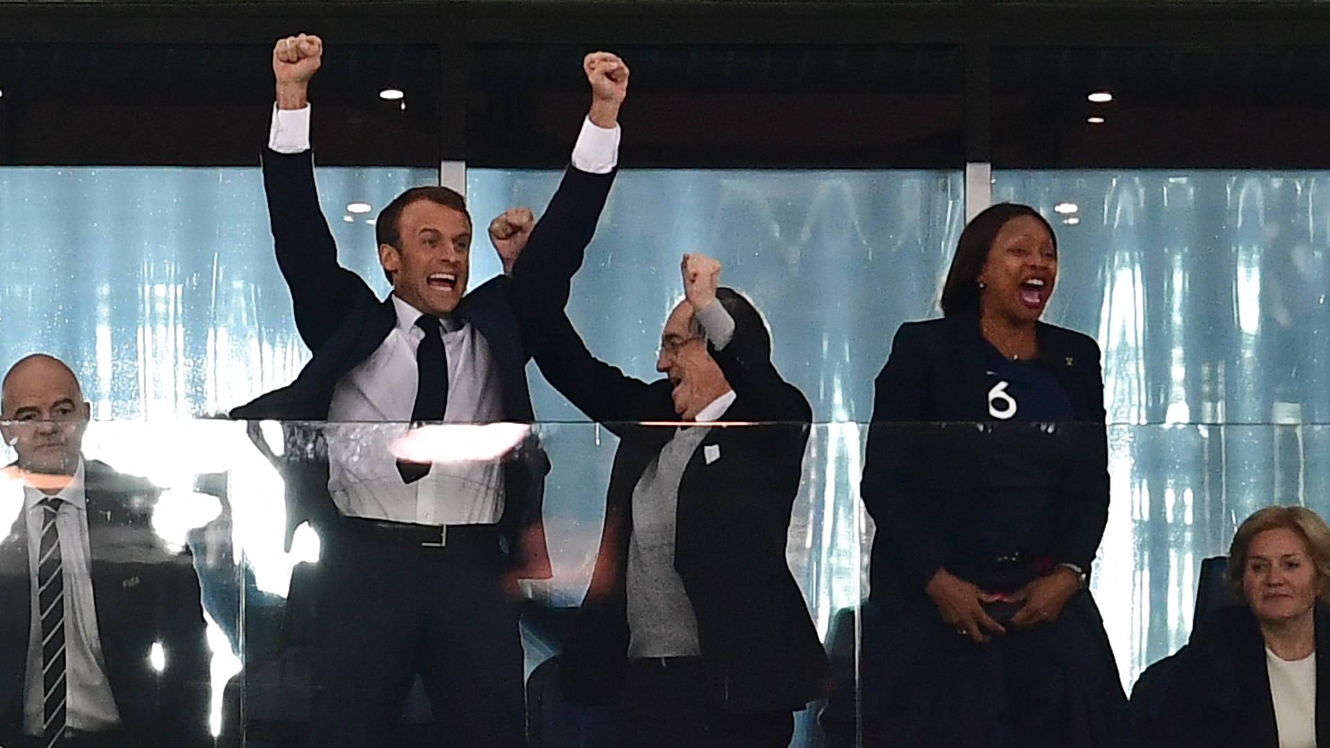 El festejo de Emmanuel Macron en el Mundial - macron-final-mundial-francia