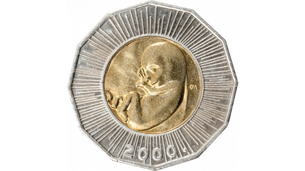 Croacia, la nación que honró el nacimiento con una moneda - moneda-25-kuna-croacia-bebe-feto-2